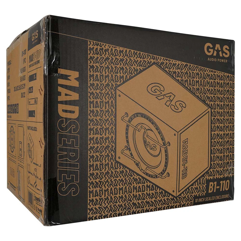 Subwoofer auto pasiv GAS MAD B1-110 250W cu incinta [5]