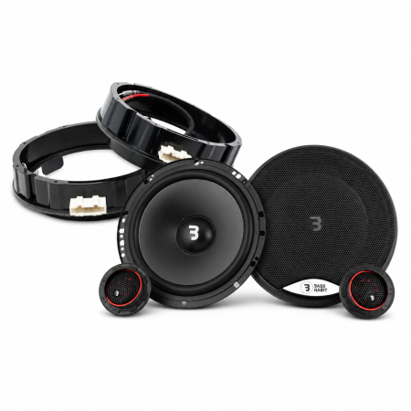Difuzoare auto - Pachet difuzoare auto Bass Habit Play P165C 16.5 cm 60W RMS + inele adaptoare dedicate