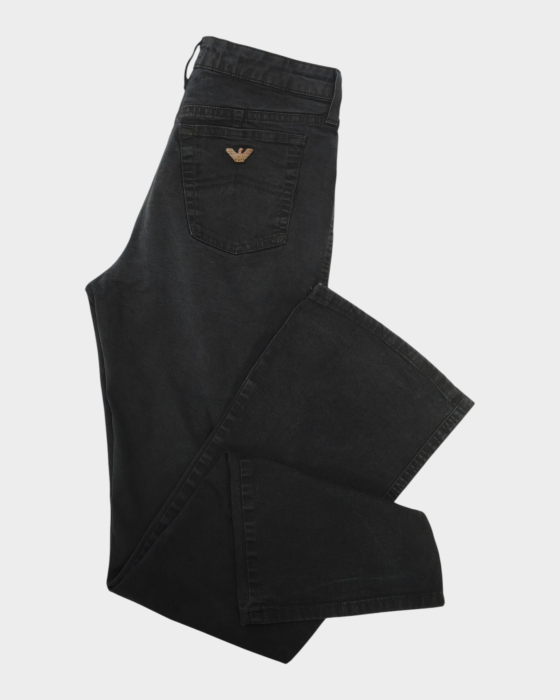 Blugi Armani Jeans negri din blend de bumbac cu crac drept XS–S etichetă 28 [4]