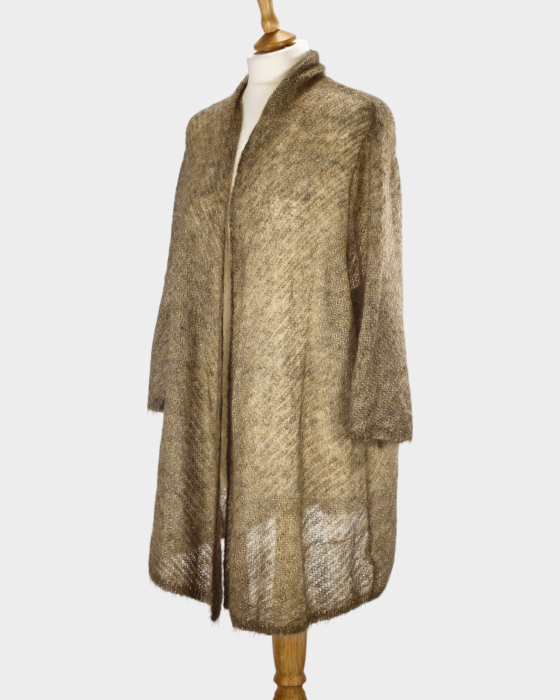 Blazer Eileen Fisher bej auriu din blend de mohair și lână [2]