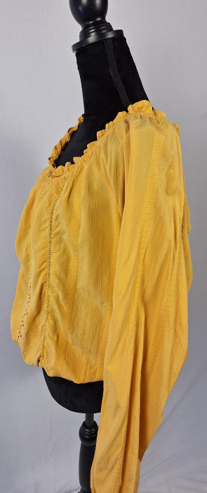 Bluză boho Mister Lady galben muștar din vâscoză și bumbac mărimea 42 XL [2]