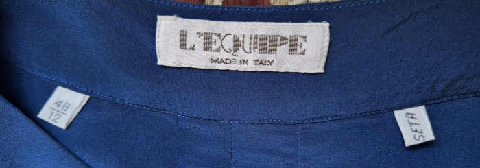 Bluză L’Equipe Made in Italy din mătase naturală 100% albastru [7]