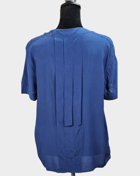 Bluză L’Equipe Made in Italy din mătase naturală 100% albastru [5]