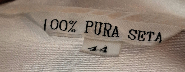 Bluză vintage din mătase naturală 100% ivory cu guler brodat [5]