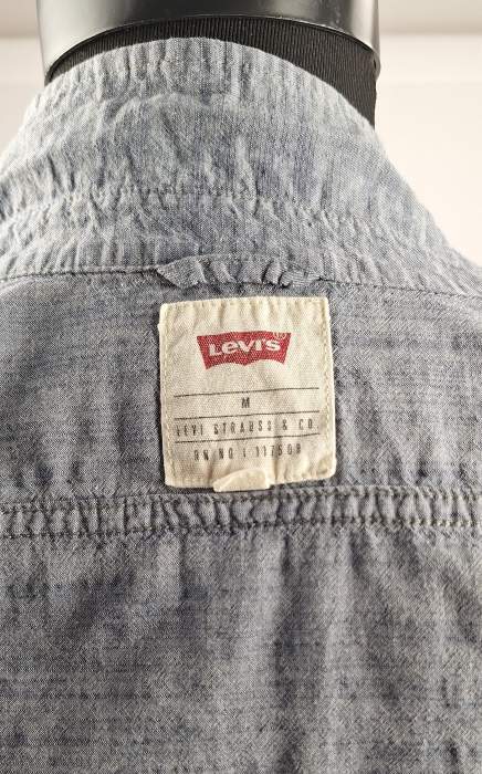 Cămașă bărbătească Levi's 100% bumbac gri chambray cu mânecă scurtă [6]