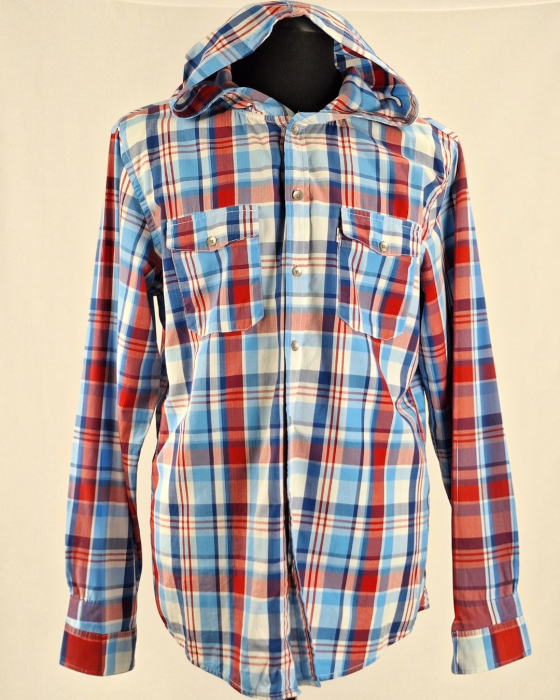 Camasa barbateasca Levis cu gluga 100 bumbac carouri marime XL [2]