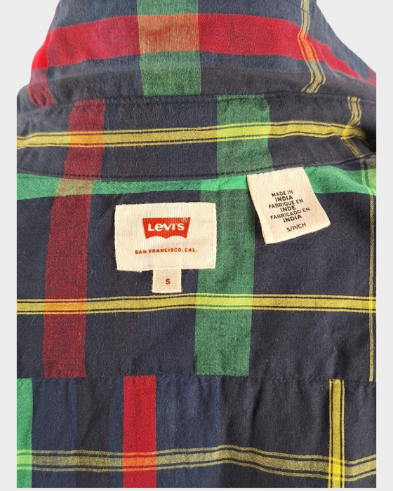 Cămașă bărbătească Levi's 100% bumbac în carouri multicolore [3]