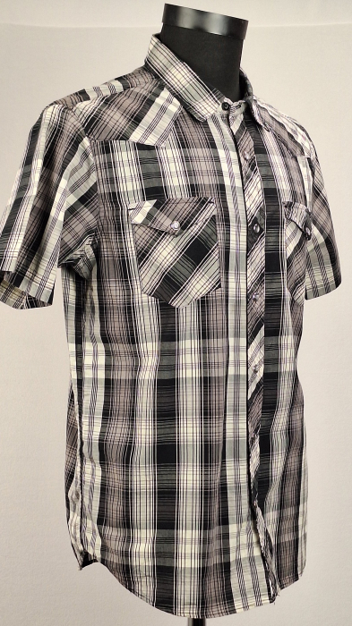 Cămașă bărbătească Levi's Standard Fit în carouri alb-negru [4]