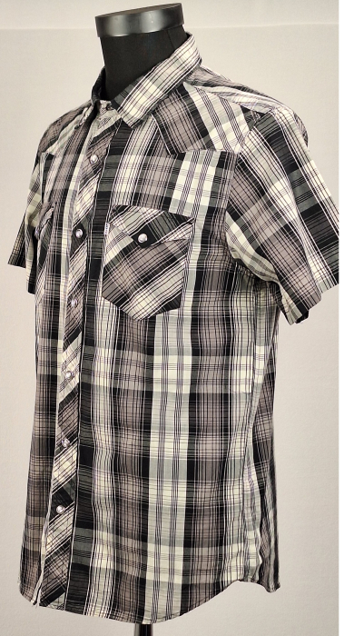 Cămașă bărbătească Levi's Standard Fit în carouri alb-negru [3]