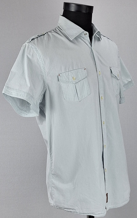 Cămașă bărbătească Trussardi Jeans 100% bumbac albastru foarte deschis premium [4]
