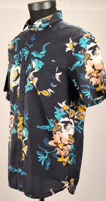 Cămașă bărbătească Vans din bumbac cu imprimeu floral și mânecă scurtă [2]