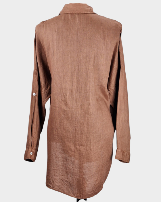 Caramia – Cămașă Zara 100% in maro coniac oversized [3]
