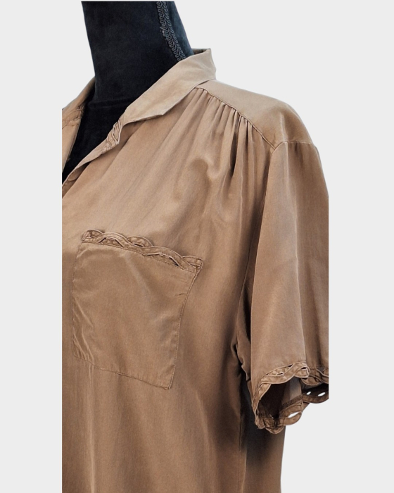 Cămașă COOCOON Rome Italy din mătase naturală 100% mocha taupe [2]