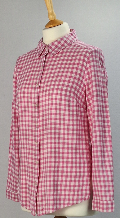 Cămașă Grae Linen roz din in și vâscoză cu carouri gingham mărime S [2]