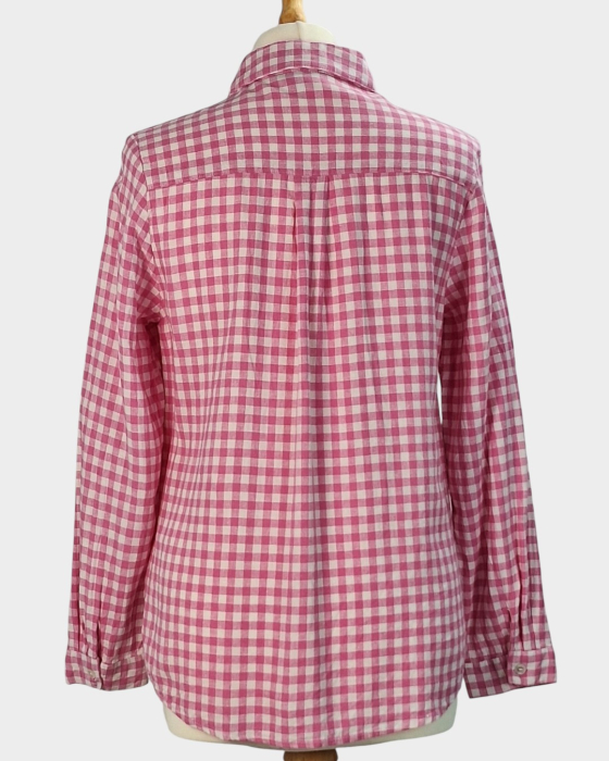 Cămașă Grae Linen roz din in și vâscoză cu carouri gingham mărime S [3]