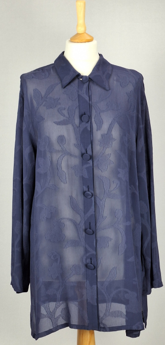 Cămașă Marina Rinaldi Basic jacquard floral din blend de vâscoză [2]