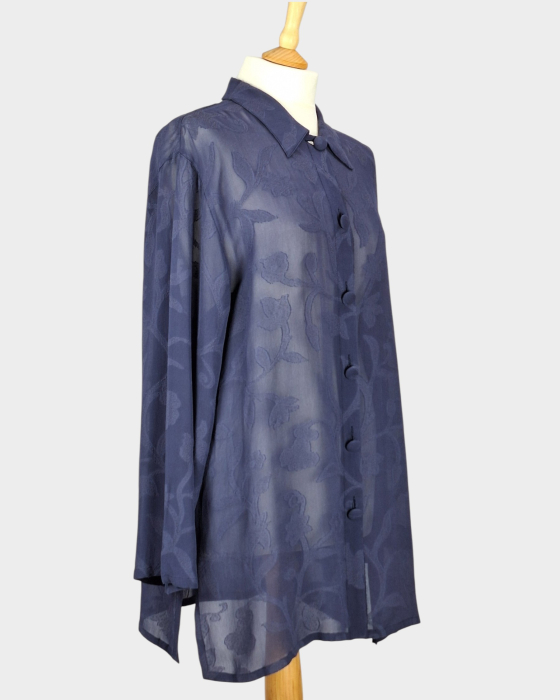 Cămașă Marina Rinaldi Basic jacquard floral din blend de vâscoză [5]
