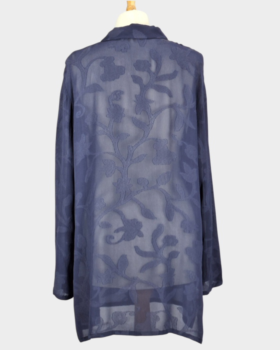 Cămașă Marina Rinaldi Basic jacquard floral din blend de vâscoză [4]