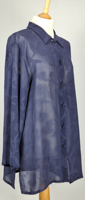 Cămașă Marina Rinaldi Basic jacquard floral din blend de vâscoză [4]