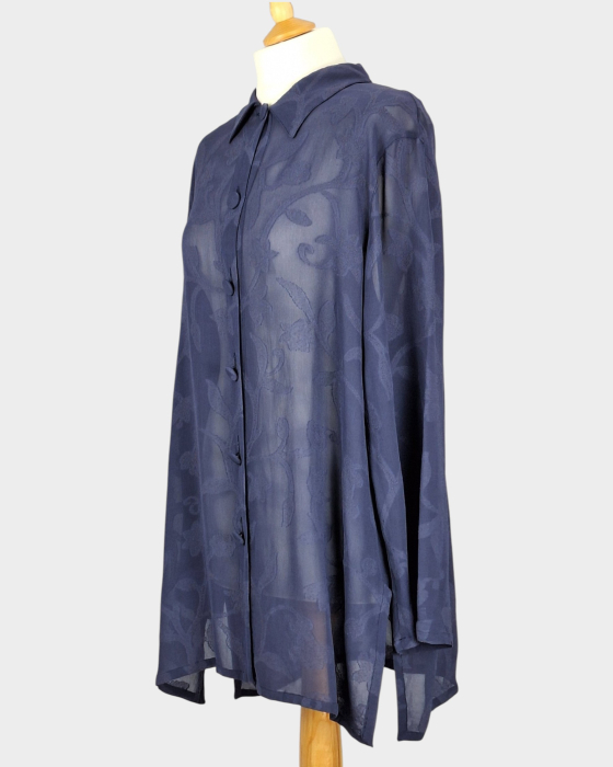 Cămașă Marina Rinaldi Basic jacquard floral din blend de vâscoză [2]