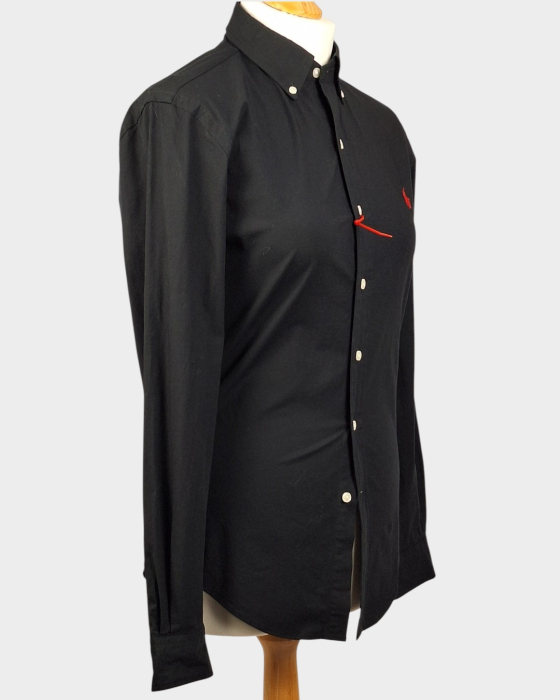 Cămașă Polo Ralph Lauren Slim Fit neagră din bumbac cu elastan [3]