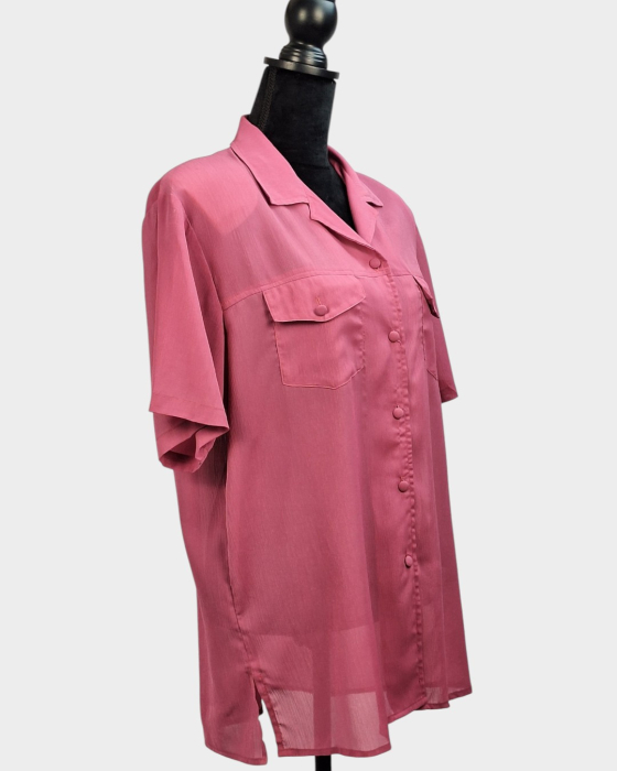 Cămașă Pura-Seta 100% SILK roz zmeură [5]
