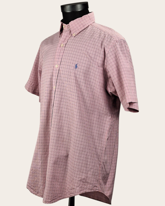 Cămașă Ralph Lauren Classic Fit bumbac în carouri roz bleu și alb [2]