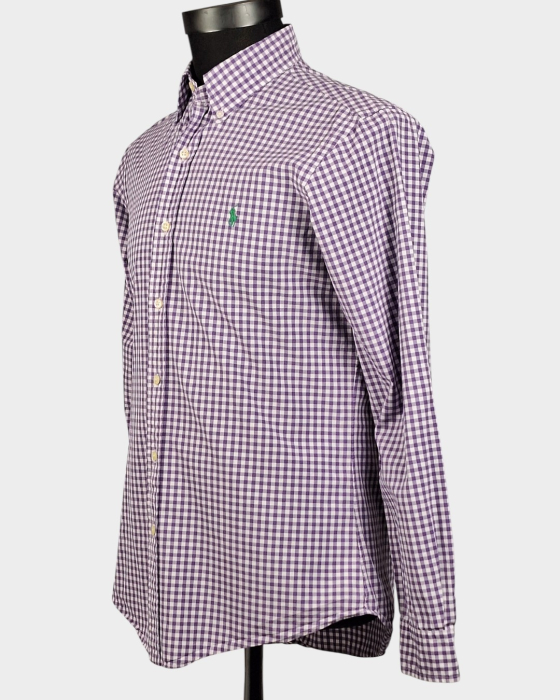 Cămașă Ralph Lauren Custom Fit în carouri mov din bumbac [2]