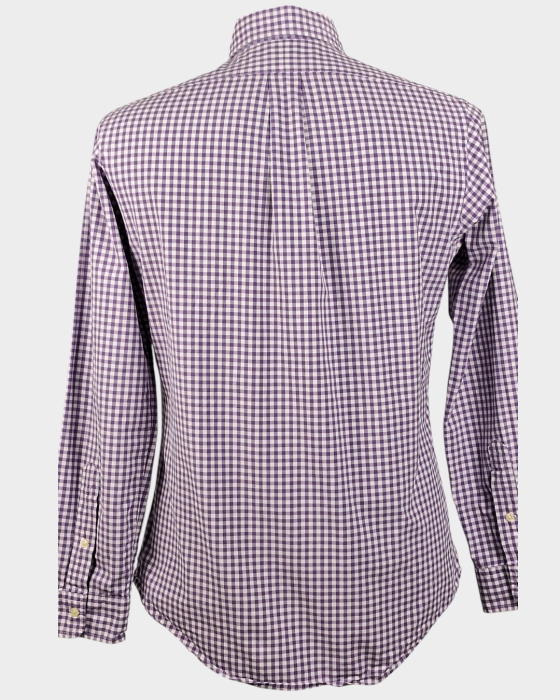 Cămașă Ralph Lauren Custom Fit în carouri mov din bumbac [3]