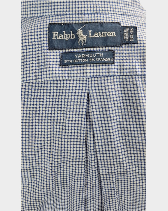 Cămașă Ralph Lauren Yarmouth bleu cu microcarouri din bumbac mărime XL [3]