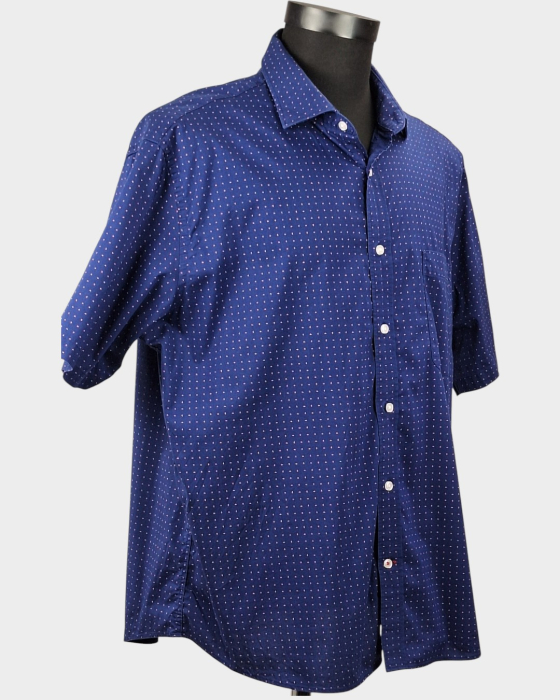 Cămașă Tommy Hilfiger Regular Fit albastru marin cu microprint alb și roșu [5]