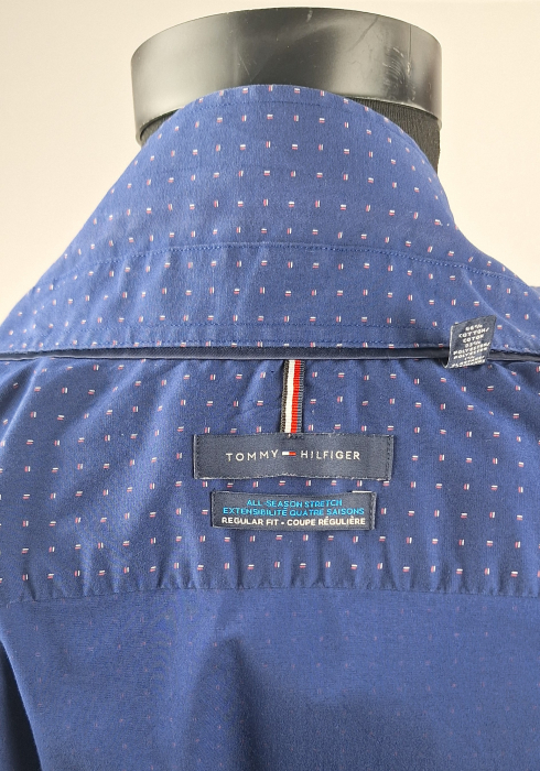 Cămașă Tommy Hilfiger Regular Fit albastru marin cu microprint alb și roșu [6]