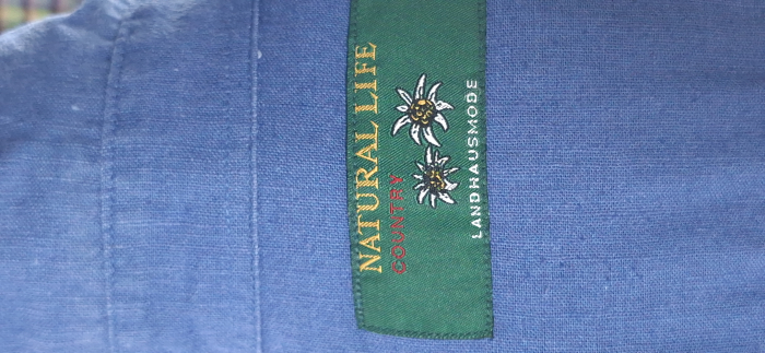 Cămașă unisex Natural Life Country Landhausmode in bumbac albastră 41-42 [4]