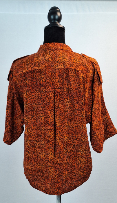 Cămașă Ellen Tracy din mătase naturală 100% cu imprimeu terracotta [4]