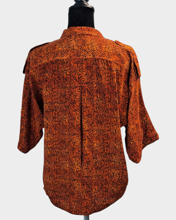 Cămașă Ellen Tracy din mătase naturală 100% cu imprimeu terracotta [5]