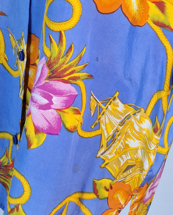 Cămașă vintage tropicală din 100% mătase naturală [5]