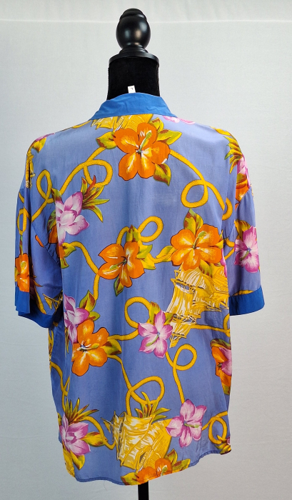 Cămașă vintage tropicală din 100% mătase naturală [4]