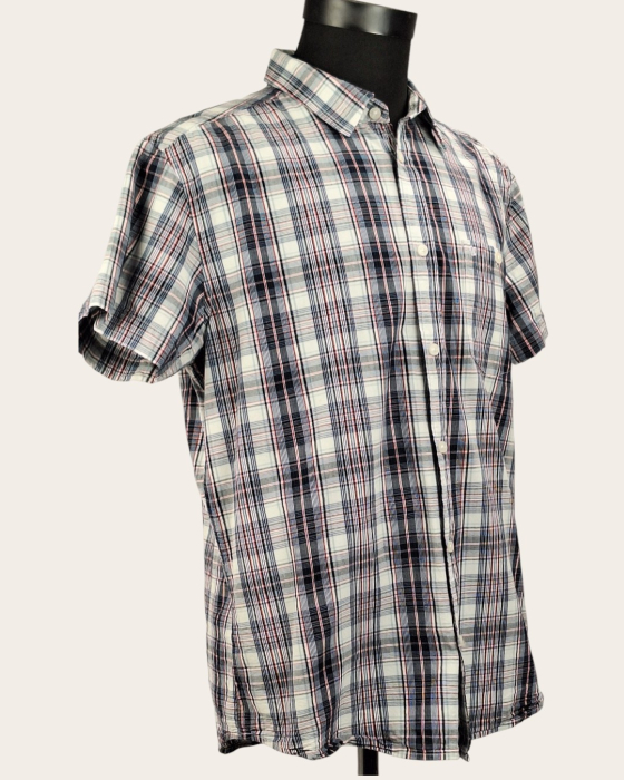 Cămașă Wrangler 1947 Regular Fit bumbac în carouri alb bleumarin gri și roșu [4]