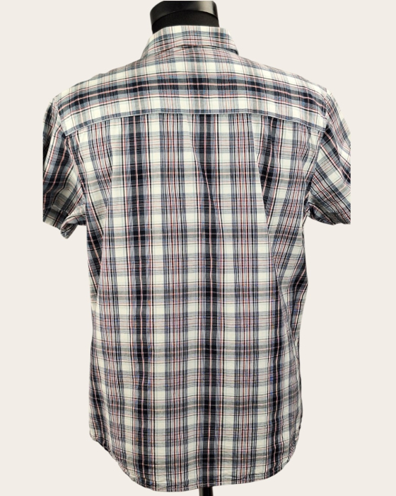 Cămașă Wrangler 1947 Regular Fit bumbac în carouri alb bleumarin gri și roșu [3]