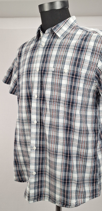 Cămașă Wrangler 1947 Regular Fit bumbac în carouri alb bleumarin gri și roșu [3]