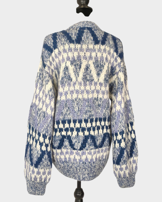 Cardigan 100% mohair tricotat manual în Portugalia cu motive geometrice [3]