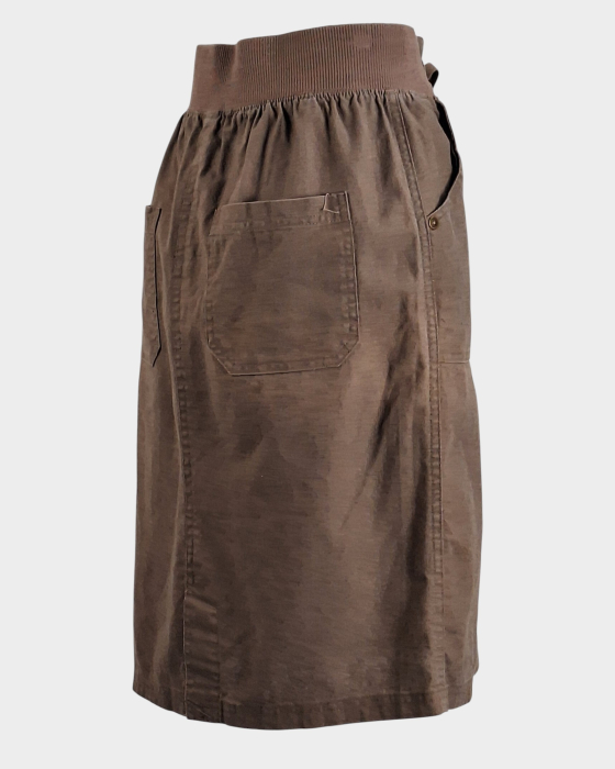 Fusta midi BPC Bonprix Collection 100 bumbac maro [4]