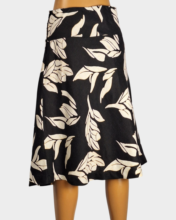 Fustă H&M 100% in cu imprimeu vegetal alb-negru [3]