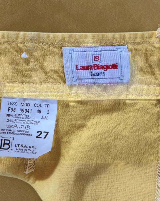Fustă midi vintage Laura Biagiotti Jeans galben muștar Made in Italy [5]
