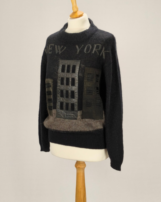 Iceberg pulover Made in Italy lână alpaca mohair cu inserții din piele New York [2]