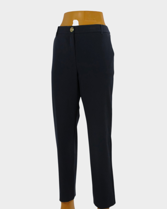 Pantaloni Marella by Max Mara bleumarin cu nasture auriu tip bijuterie – M [2]
