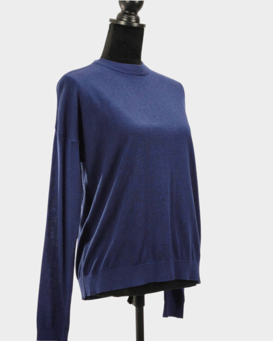Minimum pulover albastru tricot fin deschidere spate M [4]