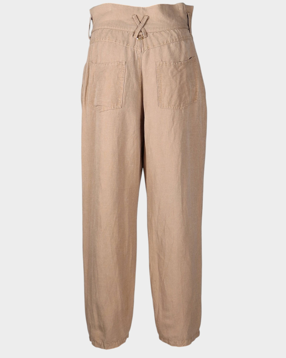 Pantaloni AJE damă din amestec de in și rayon nude roz [3]