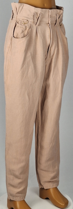 Pantaloni AJE damă din amestec de in și rayon nude roz [4]