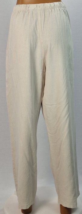 Pantaloni Anko crem din in și vâscoză cu talie elastică mărime L–XL [3]